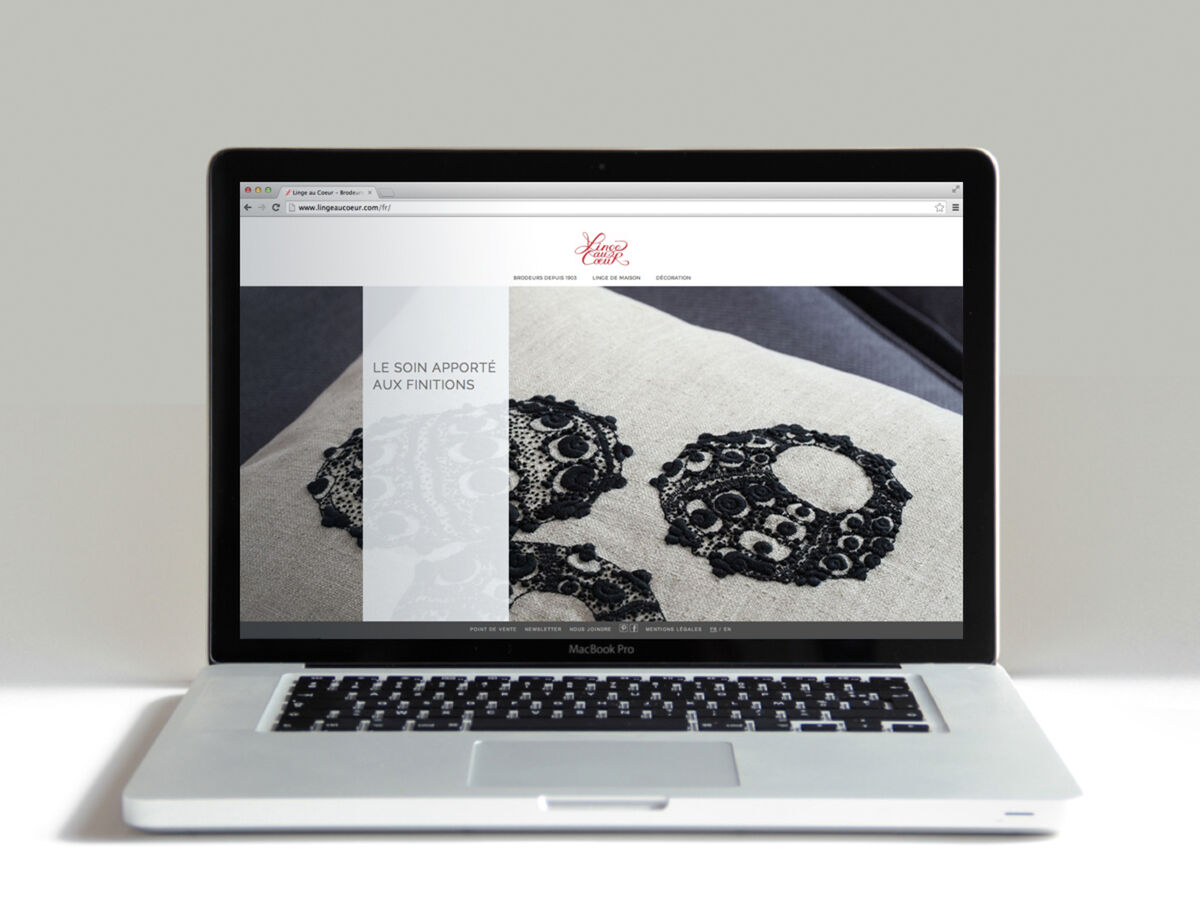 page accueil site internet – Linge au Cœur